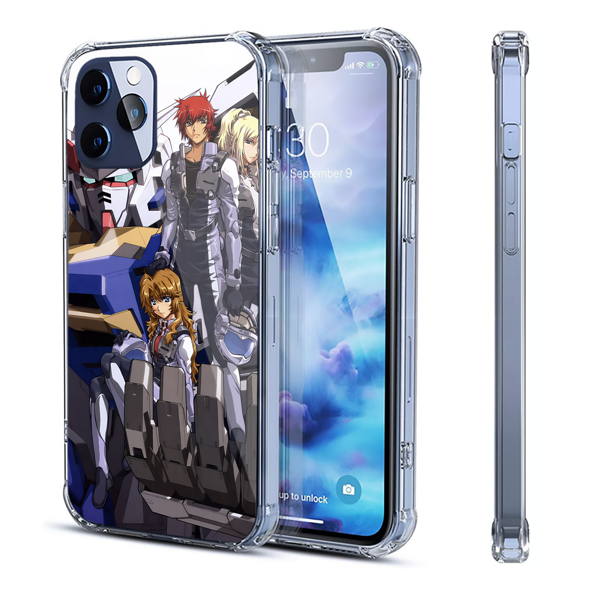 （画像用） 機動戦士ガンダム Mobile Suit Gundam 【iPhone 12シリーズ対応】透明スマホケース（クリアソフトケース）